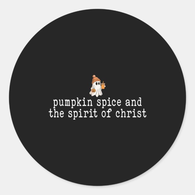 Adesivo Christian Halloween Cute Ghost Pumpkin Sce Faith  (Frente)