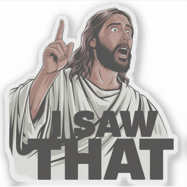 Adesivo Christian Jesus está te vigiando, Jesus, eu vi que (Frente)