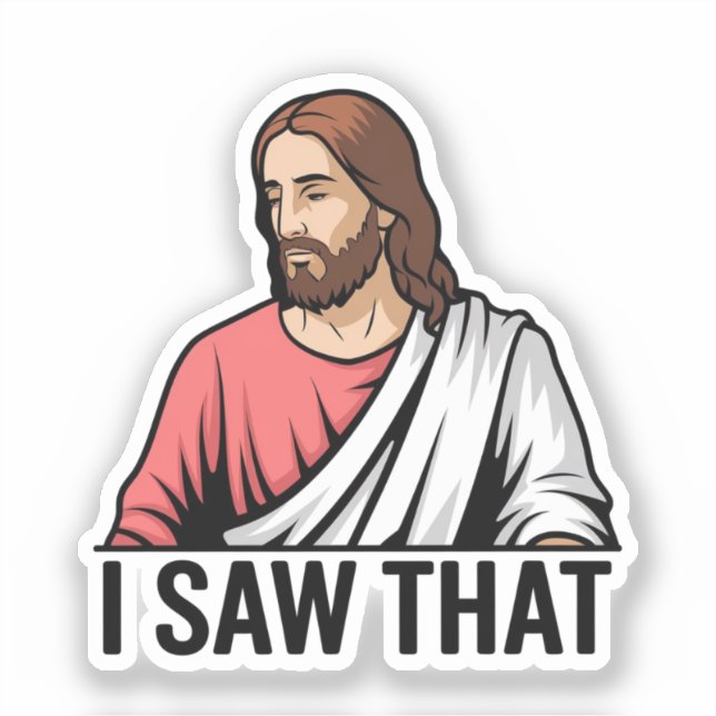 Adesivo Christian Jesus está te vigiando, Jesus, eu vi que (Frente)