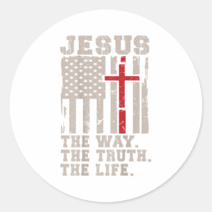 Adesivo Christian Patriotic Jesus Way Truth Life American