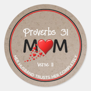 Adesivo Christian PROV 31 MOM Red Heart Dia de as mães Kr
