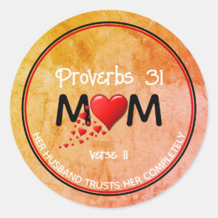 Adesivo Christian PROVERBS 31 MOM Grunge Dia de as mães