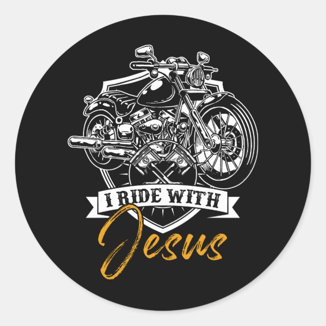 Adesivo Christian Riding Motorcycle Biker dirige Jesus Fai (Frente)