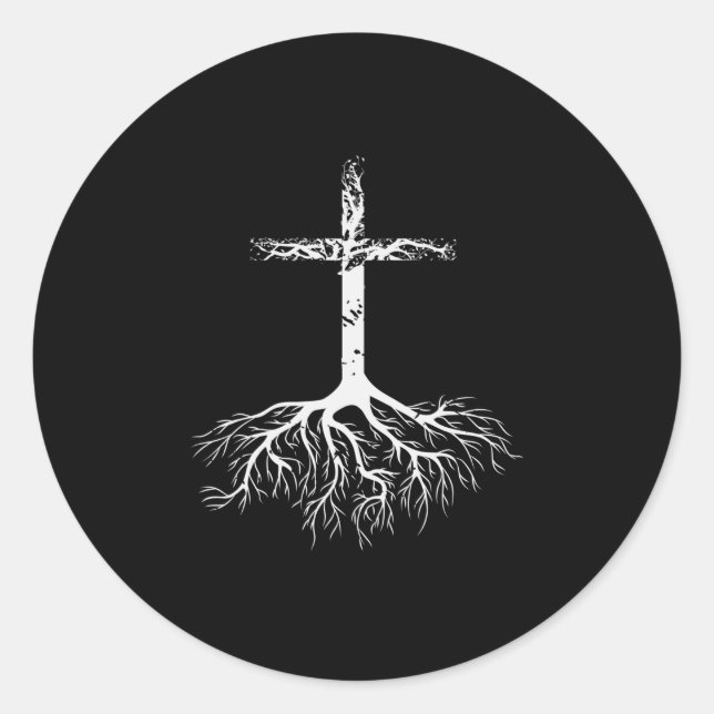 Adesivo Christian Root sua fé em Jesus Cristo Root Tre (Frente)
