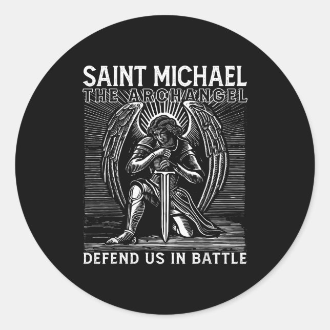 Adesivo Christian Saint Michael Catholic Saint Defend Us I (Frente)
