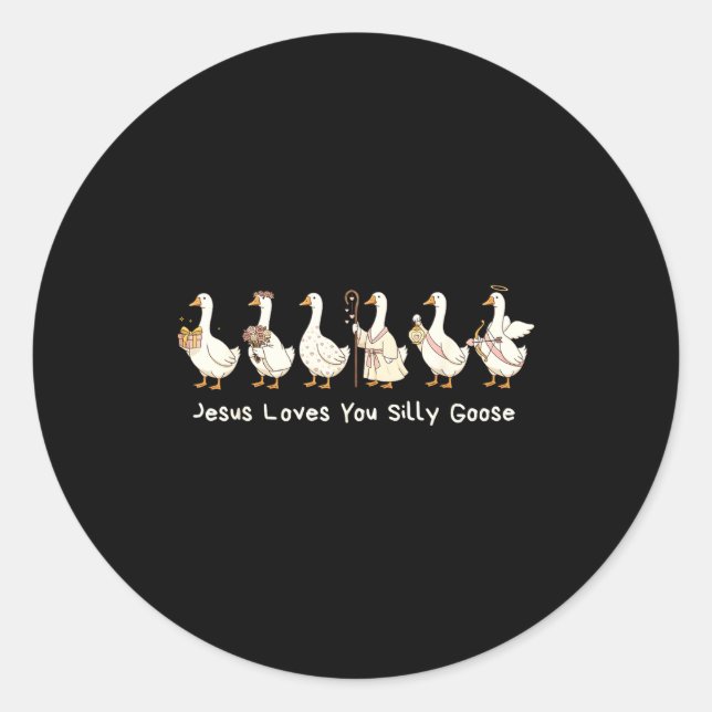 Adesivo Christian Silly Goose Jesus Loves You Christian Fa (Frente)