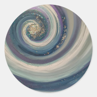 Adesivo Christian Sticker Abstrato Culto Art Blue Swirl