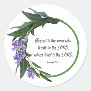 Adesivo Christian Sticker Floral Design Jeremiah 17:7