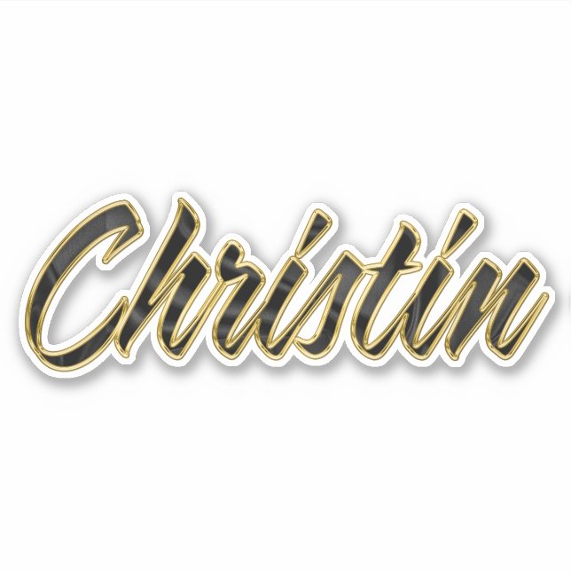 Adesivo Christin black gold Lettering Aufkleber Sticker (Frente)