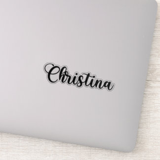 Adesivo Christina Name - Caligrafia manuscrita