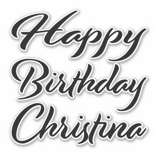 Adesivo Christina Name Vorname black Sticker Geburtstag (Frente)