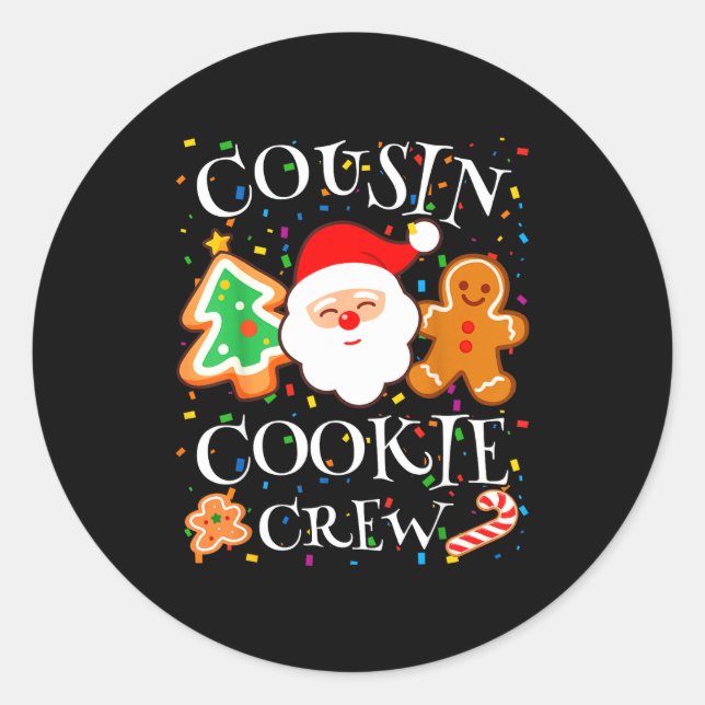 Adesivo Christmas 2025 Cousin Cookie Baking Crew Squad Fam (Frente)