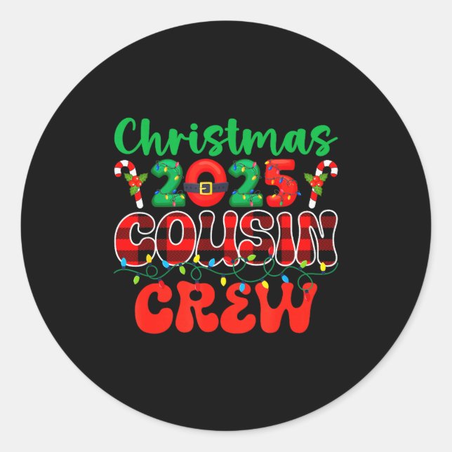 Adesivo Christmas 2025 Cousin Crew Xmas Lights Family Reun (Frente)