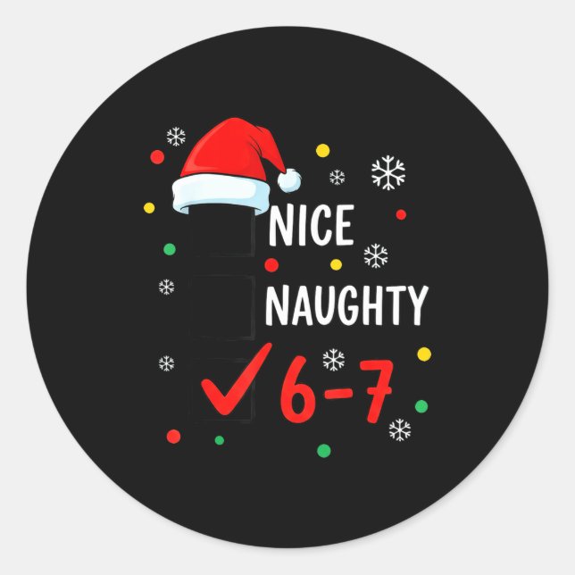 Adesivo Christmas 6-7 Meme Nice Naughty Checklist Santa Ha (Frente)