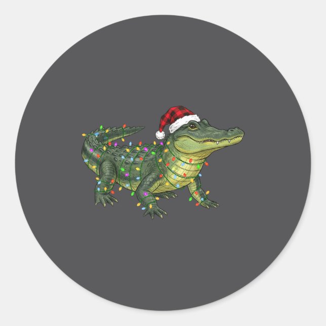Adesivo Christmas Alligator Holiday Reptile Funny Festive  (Frente)