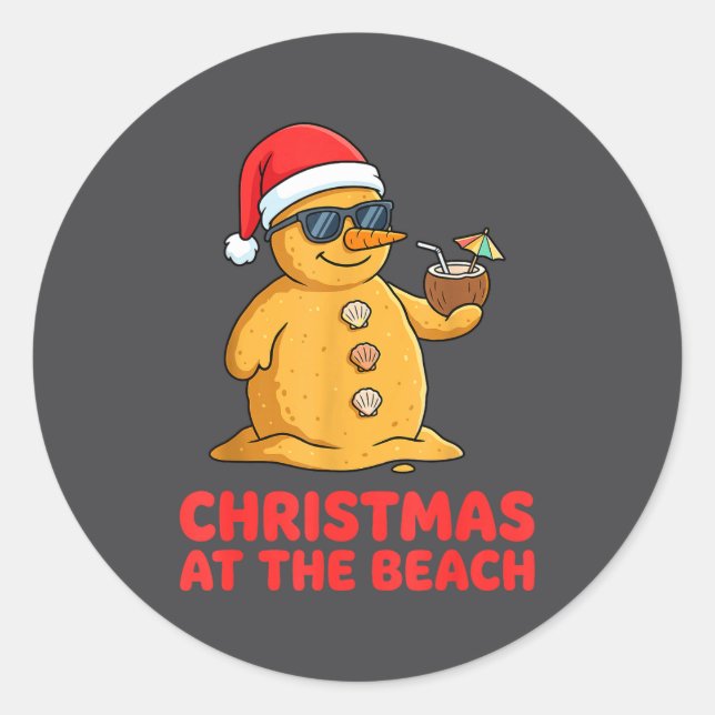 Adesivo Christmas At The Beach Shirt Funny Sandman Trocal  (Frente)