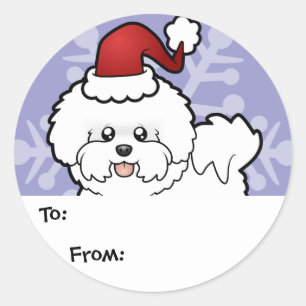 Adesivo Christmas Bichon Frise