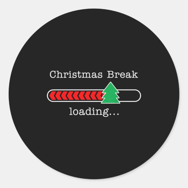 Adesivo Christmas Break Loading Funny Xmas Holiday Teacher (Frente)