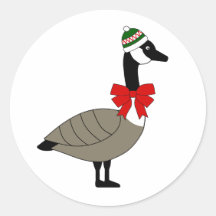 Christmas Canadian Goose Stickers