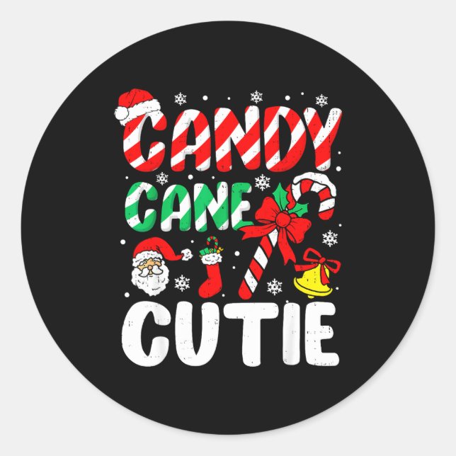 Adesivo Christmas Candy Cane Cutie Xmas Holiday Toddler Ki (Frente)