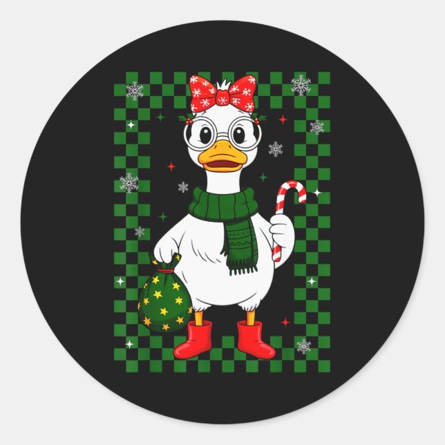 Adesivo Christmas Candy Cane Goose Matching Couple Xmas Bo (Frente)