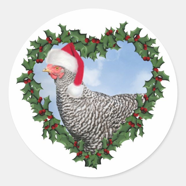 Adesivo Christmas Chicken * Barred Rock (Frente)