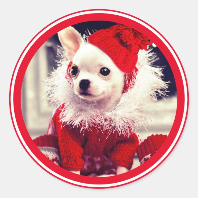 Adesivo CHRISTMAS CHIHUAHUA Sticker ENVELOPE SEAL (Frente)