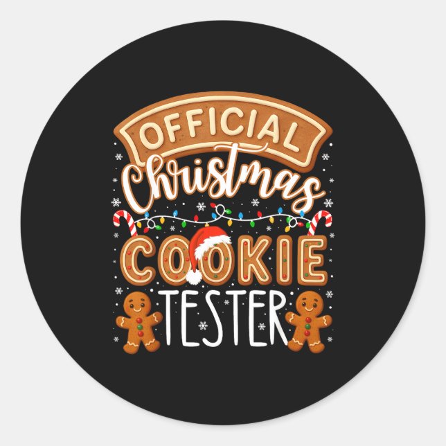 Adesivo Christmas Cookie Tester Taster Funny Family Baking (Frente)