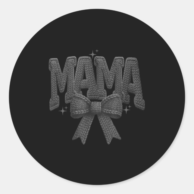 Adesivo Christmas Coquette Bow Yarn,retro Christmas Mama,m (Frente)