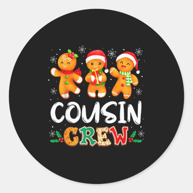 Adesivo Christmas Cousin Crew Santa Hat Family Matching Fu (Frente)