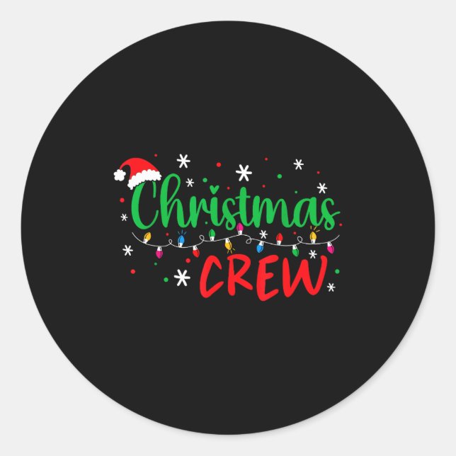 Adesivo Christmas Crew Xmas Lights Family Matching Pajamas (Frente)