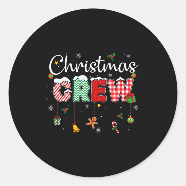 Adesivo Christmas Crew Xmas Lights Family Matching Pajamas (Frente)