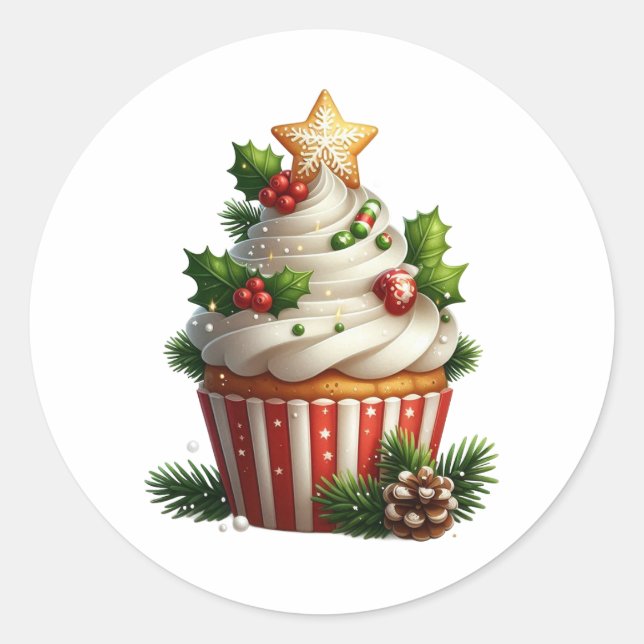 Adesivo Christmas Cupcake Simple Seasonal (Frente)