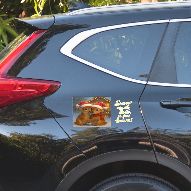 Adesivo Christmas Deer Couple under Cozy Cabin Lights (Lado do carro)