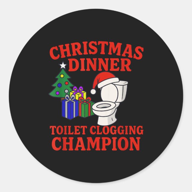 Adesivo Christmas Dinner Toilet Clogging Chamon _ Funny Ch (Frente)