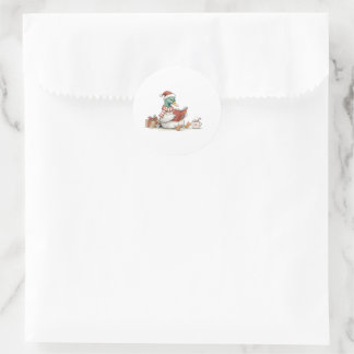 Adesivo Christmas Duck Reading Book for Cozy Holiday Reade
