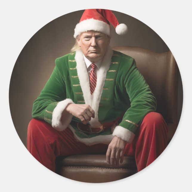 Adesivo Christmas Elf Donald Trump (Frente)