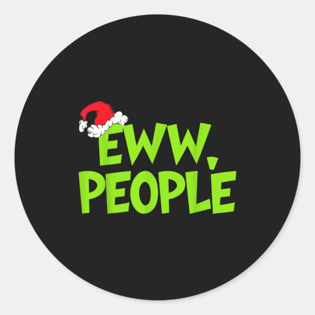 Adesivo Christmas Eww People Mens Women Funny Santa Hat Gr (Frente)