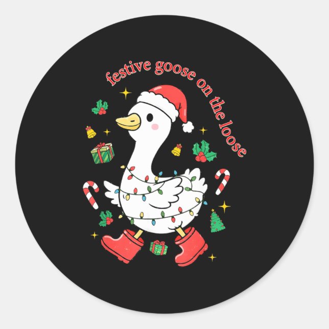 Adesivo Christmas Festive Goose On The Loose Silly Goose X (Frente)