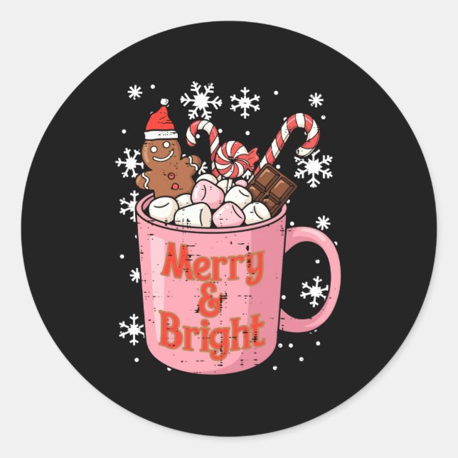Adesivo Christmas Gingerbread Cocoa Merry Bright Xmas Wome (Frente)