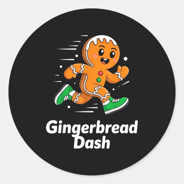 Adesivo Christmas Gingerbread Dash Running Runner Xmas Mar (Frente)