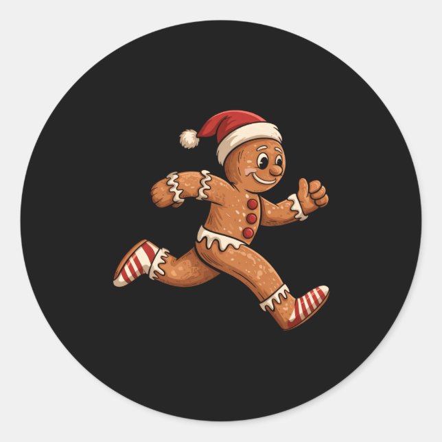 Adesivo Christmas Gingerbread Running Funny Runners Pajama (Frente)