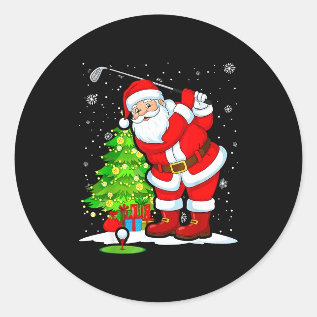 Adesivo Christmas Golf Santa Golfer Xmas Funny Christmas G (Frente)