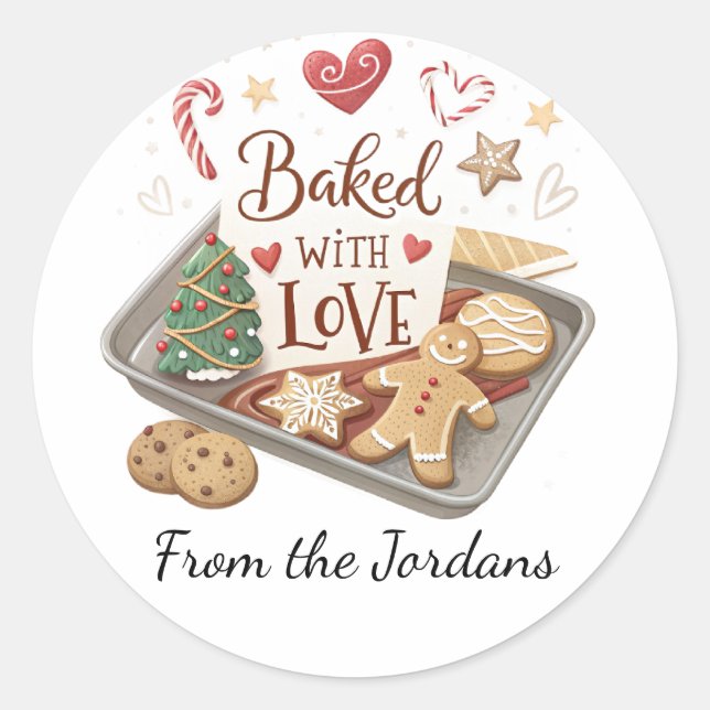 Adesivo Christmas Holly Berry Homemade Baking Classic (Frente)