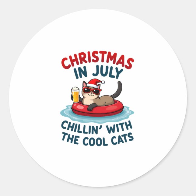 Adesivo Christmas In July Daddy Mommy Chillin With The Sia (Frente)