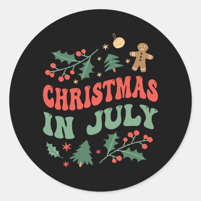 Adesivo Christmas In July Humor Summer Sarcastic Santa  (Frente)