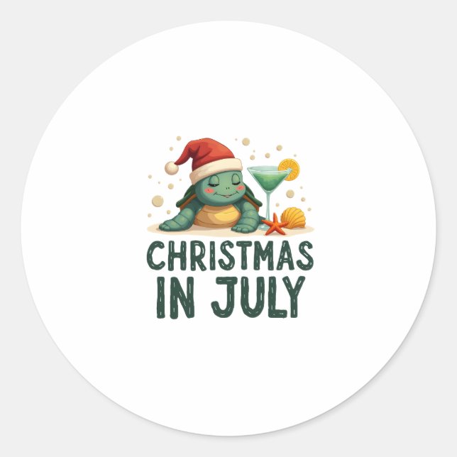 Adesivo Christmas In July Turtle Summer Xmas Tortoise Wome (Frente)