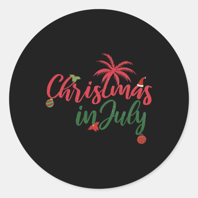 Adesivo Christmas In July With Palm Trees And Ornaments  (Frente)