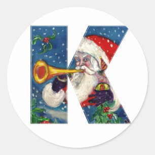 ADESIVO CHRISTMAS K LETTER / SANTA CLAUS BUGLER