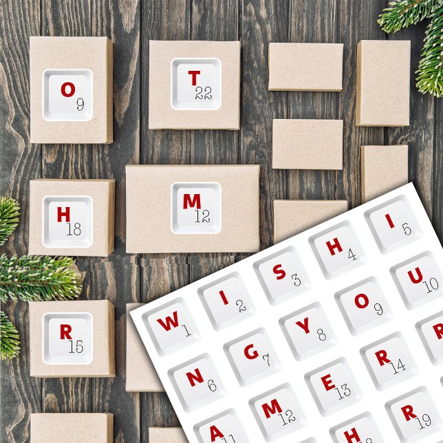 Adesivo Christmas Keyboard Keys Alphabets Advent Calendar (Criador carregado)